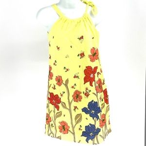 Old Navy Medium Yellow Floral Sundress Tie Neck